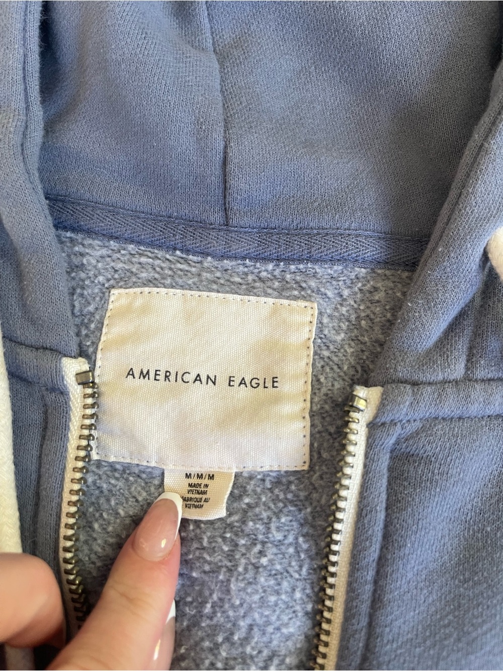 American Eagle Outfitters Light Blue Zip-Up Hoodie